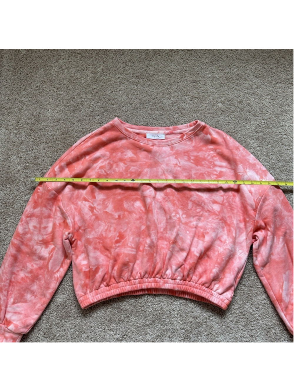 Elodie Womens Size XL Pink Tie Dye Cropped Pullover Sweatshirt - Picture 7 of 8